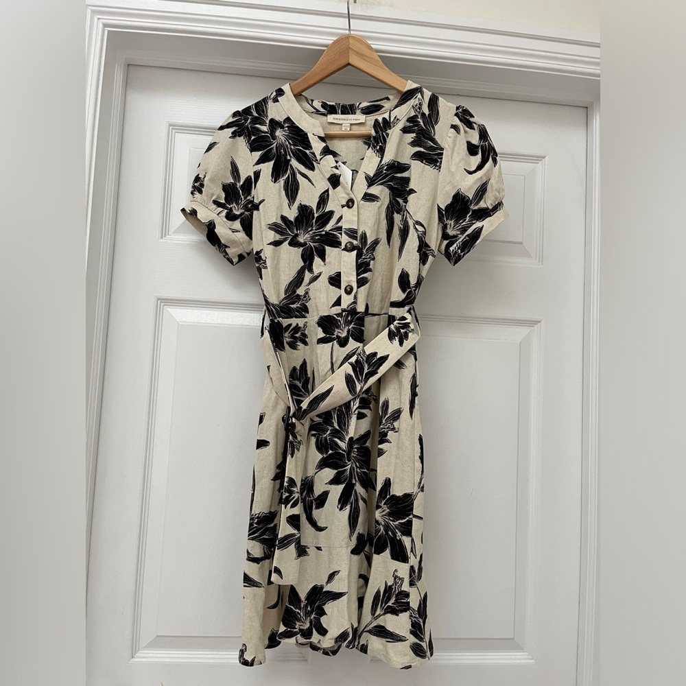 NWT Monteau midi dress linen blend size XS